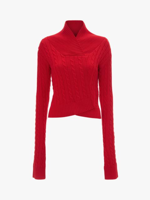 Wrap Detail Jumper In Red