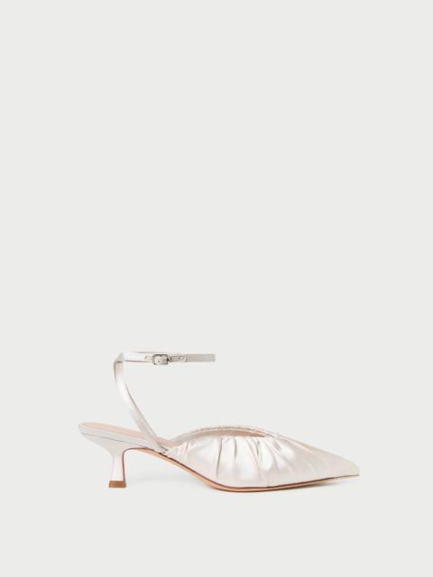 LOEFFLER RANDALL Rio Cream Satin Kitten Heel