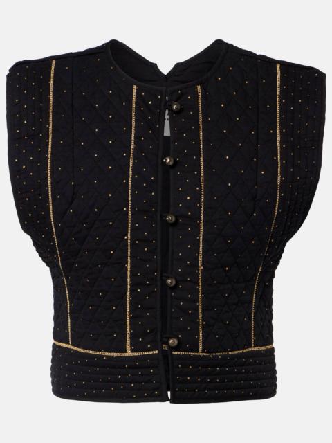 Isabel Marant Étoile Volana embellished cropped cotton vest