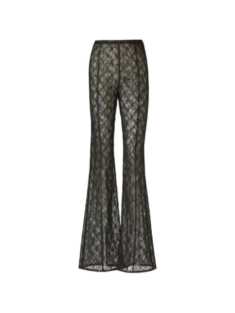 COSTARELLOS Lannie corded-lace flared-leg trousers