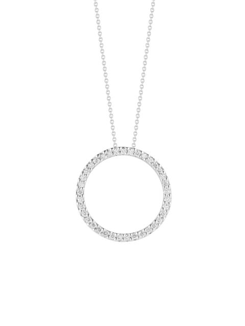 ROBERTO COIN Women's Tiny Treasures Diamond & 18K White Gold Small Circle Pendant Necklace - White Gold