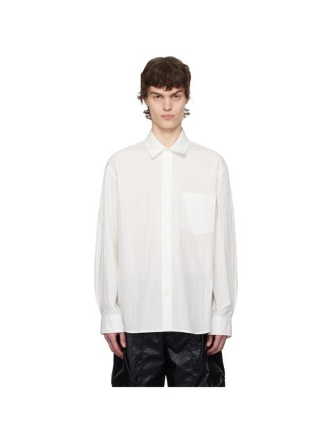 SOLID HOMME White Embroidered-Logo Shirt