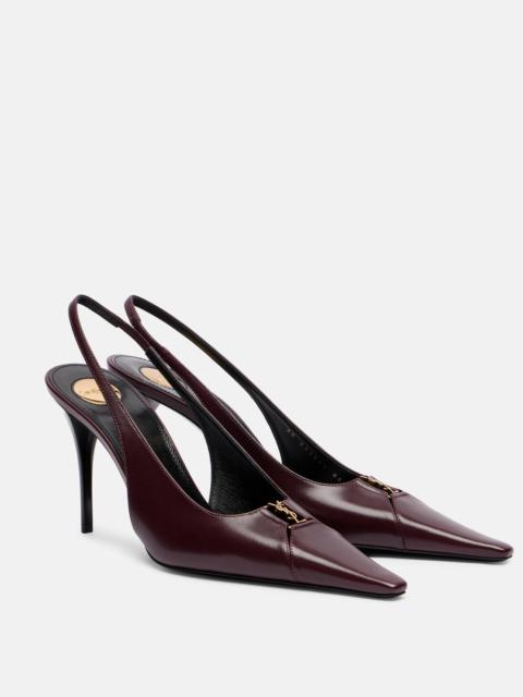 SAINT LAURENT Babylone Breteuil leather slingback pumps