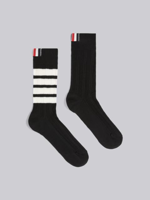 Thom Browne Washable Merino 4-Bar Mid Calf Socks