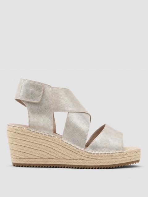 EILEEN FISHER Willow Metallic Suede Wedge Espadrille