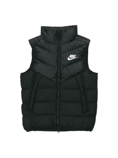 Nike Sportswear Windrunner Down Fill Sports Splicing Stand Collar Down Vest Black 928860-010