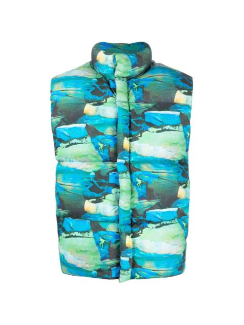ERL printed quilted puffer gilet