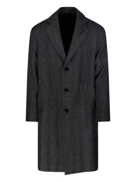 LARDINI button-fastening herringbone coat