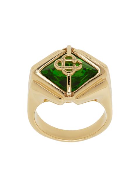 CASABLANCA Gold & Green Signet Ring
