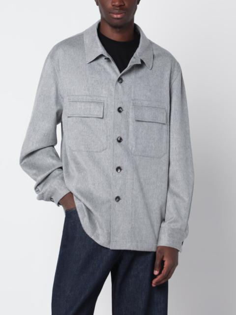 ZEGNA Grey mélange cashmere shirt jacket