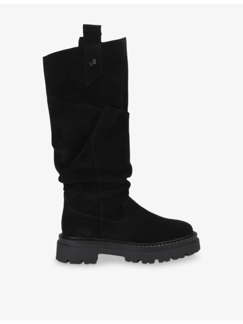 STEVE MADDEN Kiona High-Leg Flat Suede Boots