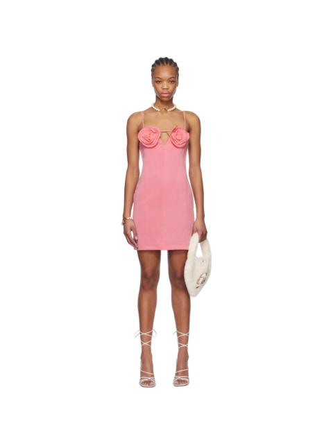Blumarine Pink Rose Details Minidress