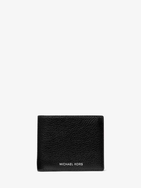MICHAEL KORS Cooper Pebbled Leather Billfold Wallet With Coin Pouch
