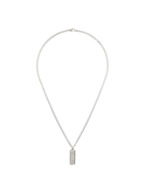Silver Diagonal Interlocking G Necklace
