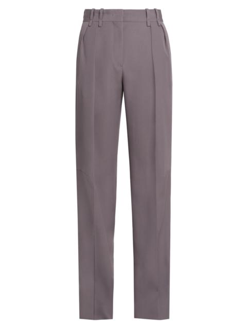 Jil Sander Women's Pleat-Front Wool Gabardine Trousers - Red Lotus