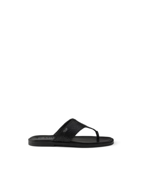 Prada woven leather thong sandals