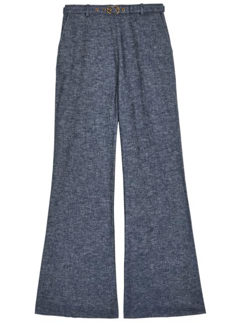 Zimmermann Zimmermann Hypnotic Belted Linen-blend Trousers