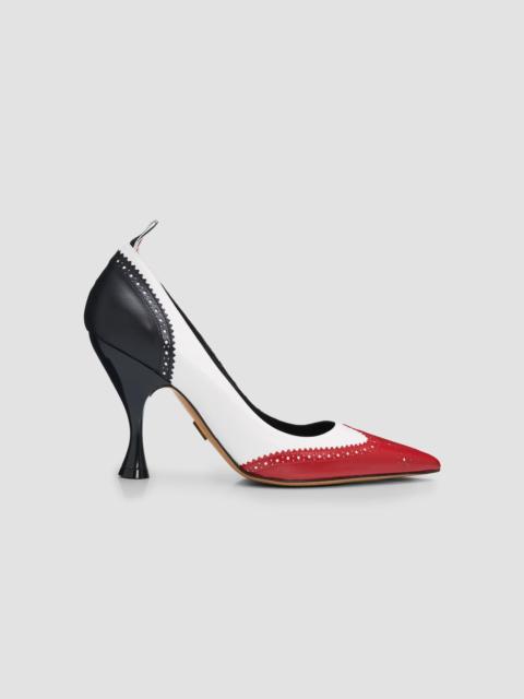 Thom Browne Women's 90MM Wingtip Leather Pumps - Red Black White