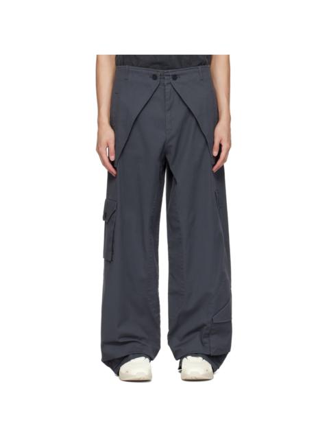 Gray Overlay Cargo Pants