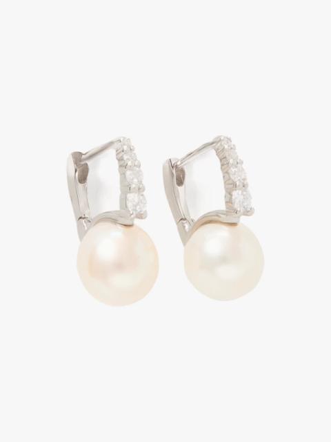 kate spade Kate Spade Fine Meant To Be Pearl & Diamond Huggies