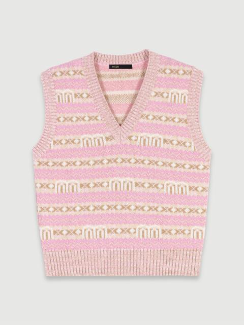 maje Sleeveless jacquard jumper