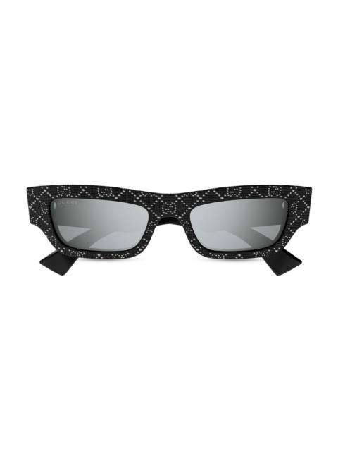 GUCCI Men's Miami 52MM Rectangular Sunglasses - Black Grey