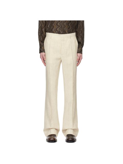Dries Van Noten Off-White Flared Trousers
