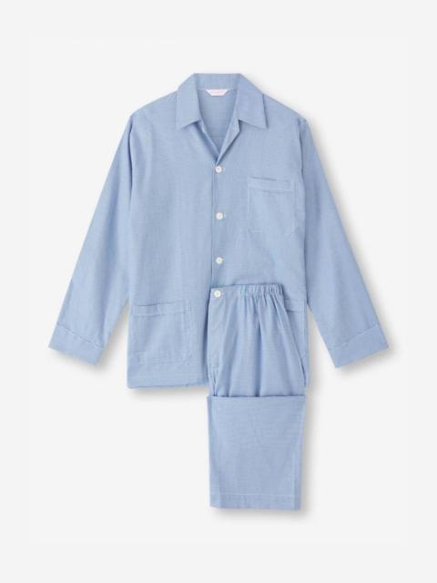 Men's Classic Fit Pajamas Cotton Navy Puppytooth Pattern