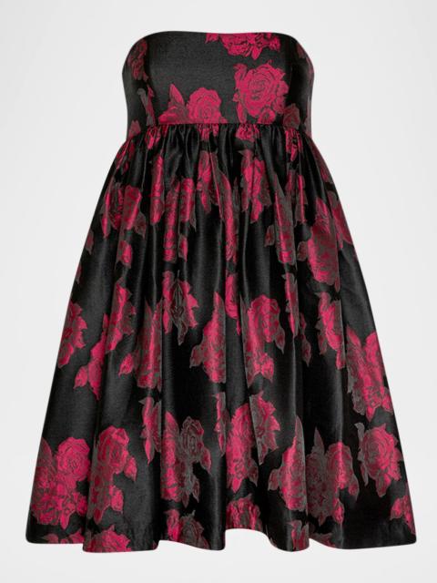 MISA Lamar Floral Jacquard Mini Dress
