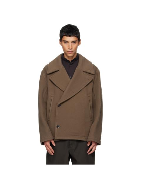 Lemaire Brown Boxy Peacoat
