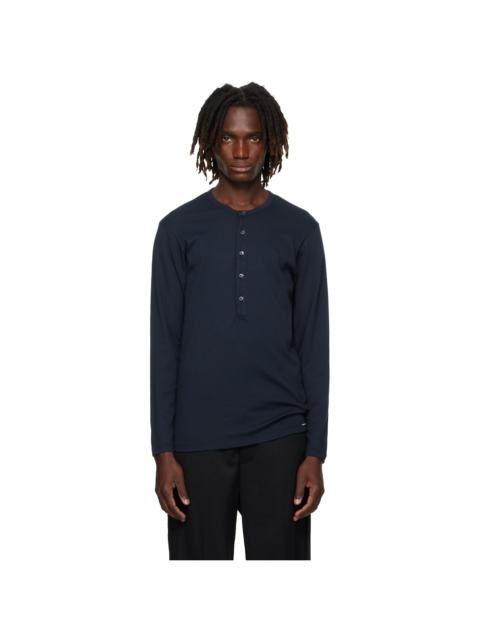 TOM FORD Navy Cotton Henley
