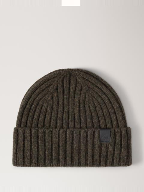 Mulberry Ribbed Knit Beanie Juniper Green Merino Wool