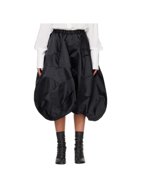 Comme Des Garçons Black Bubble Satin Midi Skirt