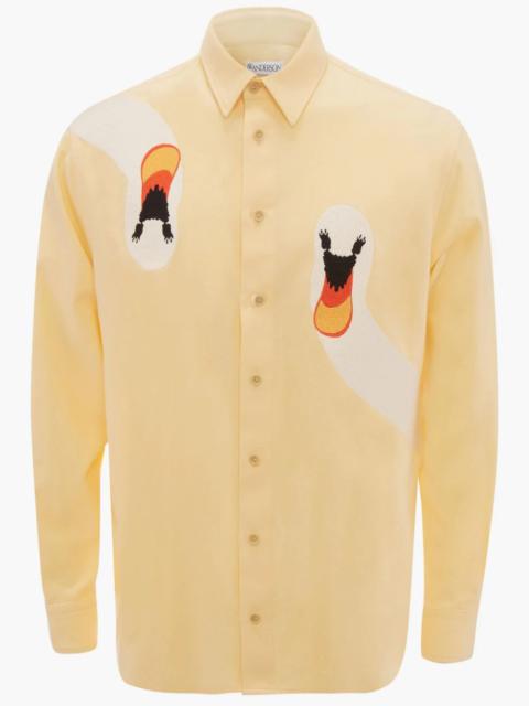 JW Anderson SWAN EMBROIDERED CLASSIC FIT SHIRT