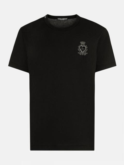 Cotton t-shirt with heraldic patch
