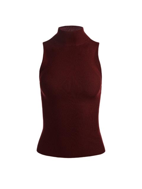 Alice + Olivia DARCEY WOOL SLEEVELESS TURTLENECK - COGNAC
