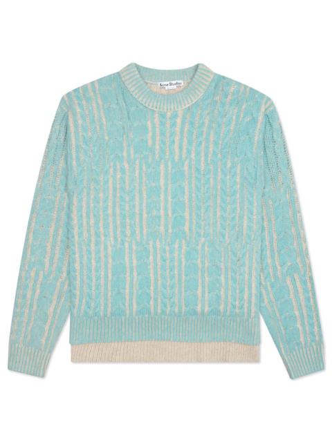 Acne Studios Crew neck wool-blend jumper - Turquoise blue