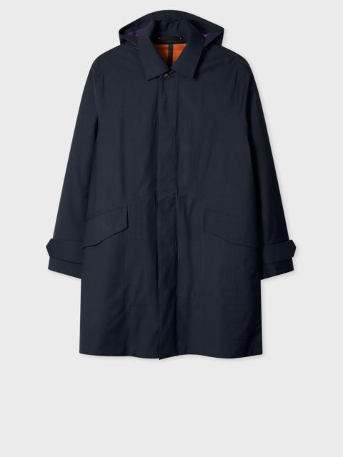 Paul Smith Navy 'Storm System' 3-Layer Hooded Mac