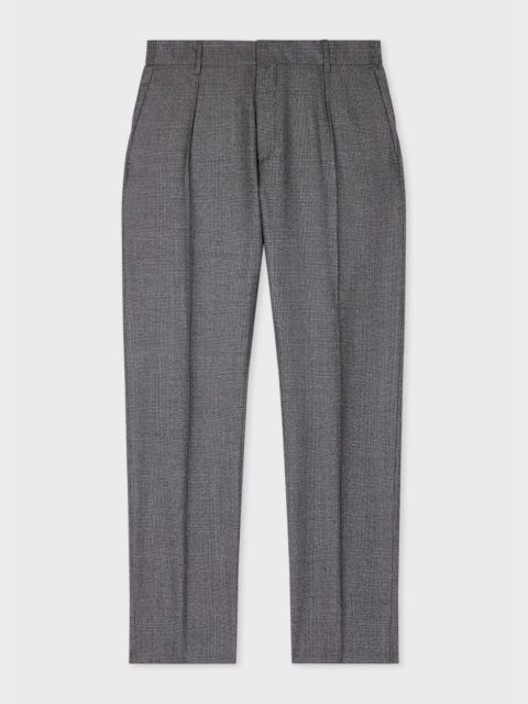 Paul Smith Tapered-Fit Grey Check Elastic-Back Trousers