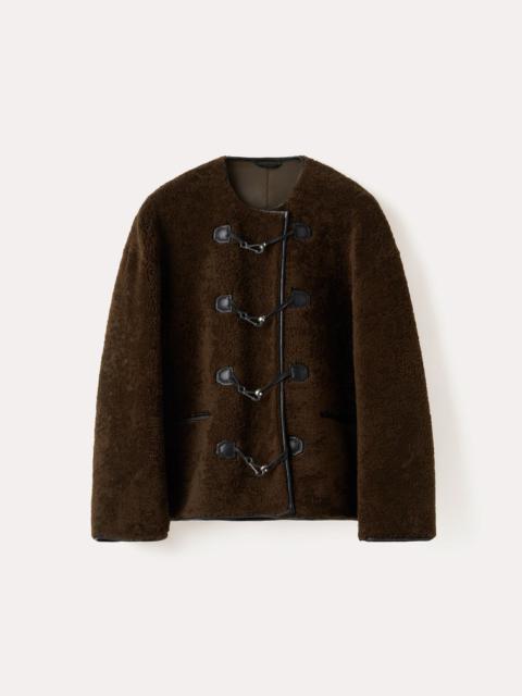 Teddy shearling clasp jacket saddle brown