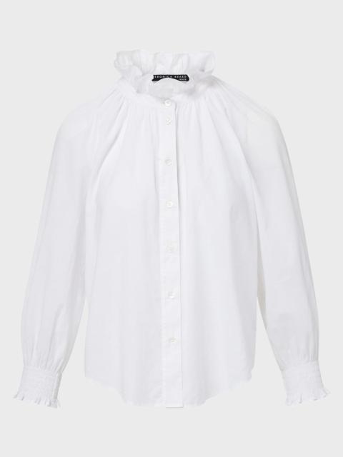 VERONICA BEARD Calisto Classic Ruffle Collared Shirt