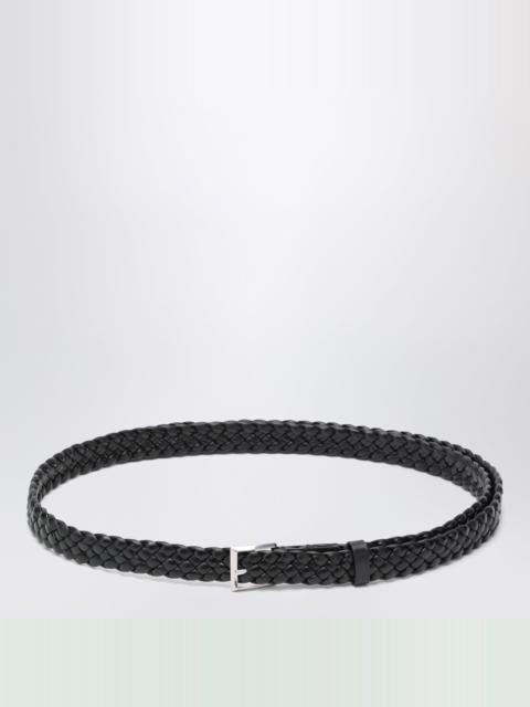 Bottega Veneta Black Solo Intrecciato Belt