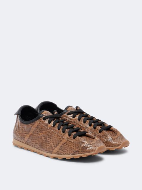 JACQUEMUS Tennis snake-effect leather sneakers