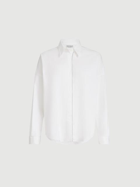 Brunello Cucinelli Stretch cotton poplin shirt with shiny trim