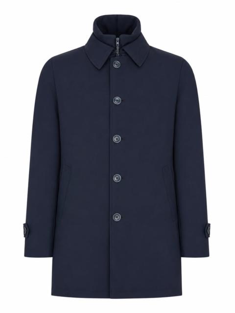 Herno WATERPROOF TECHNICAL FABRIC COAT WITH BUTTONS AND A HIGH COLLAR