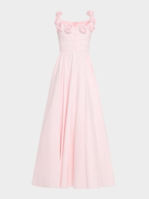 Rosette Scoop-Neck Fit-&-Flare Dress