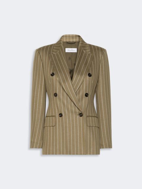 Max Mara BALTA Double-breasted pinstripe jersey blazer - KAKI