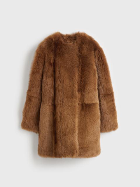 TOTEME Short silky shearling coat ginger