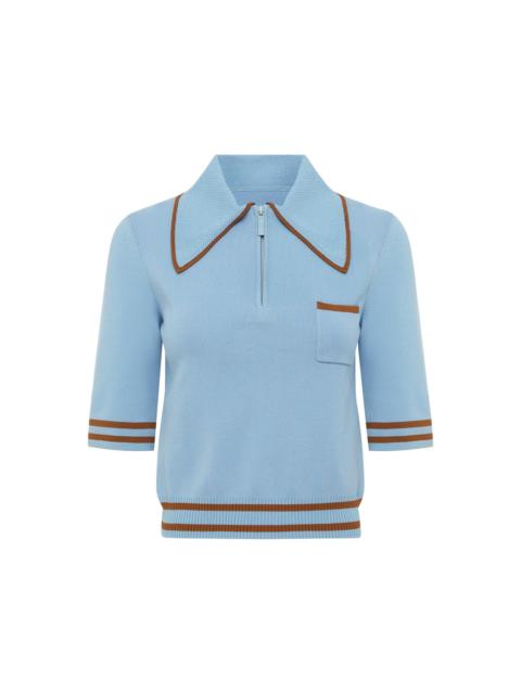 ALÉMAIS Noura Knit Polo Blue