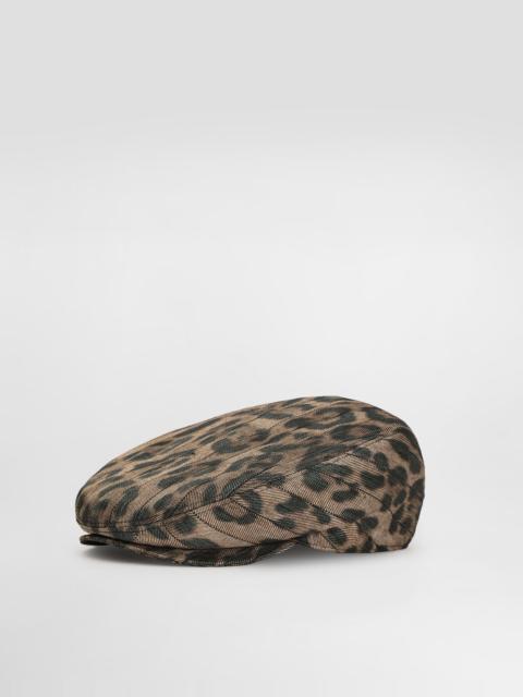 Dolce & Gabbana Leopard-print jacquard flat cap